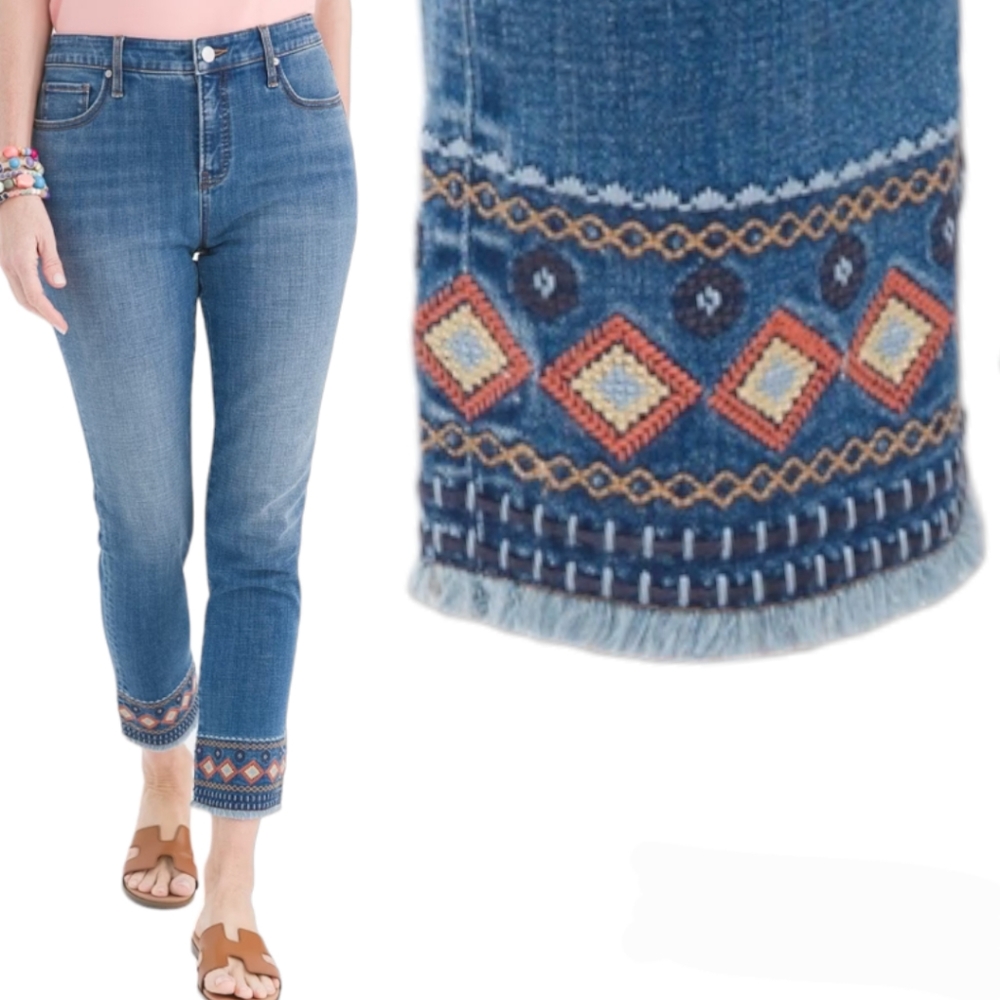 Girlfriend Fringe Ankle Jeans